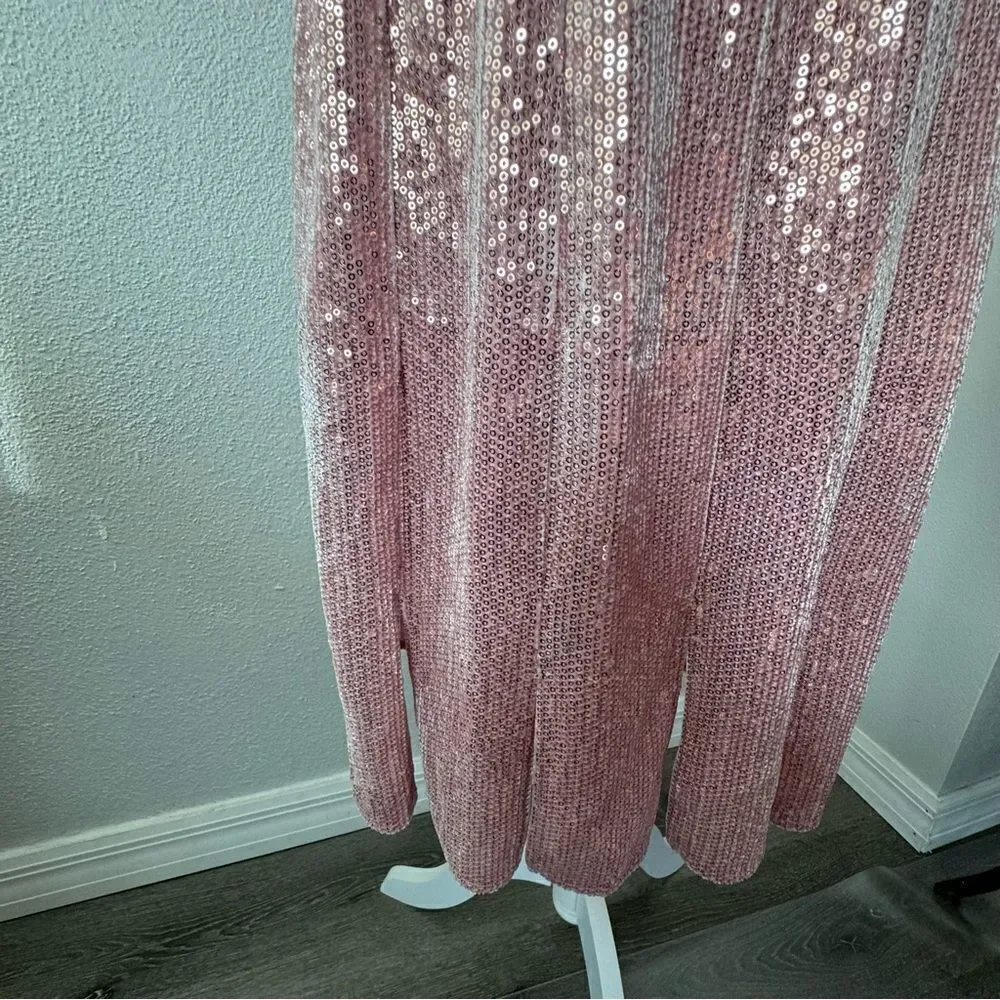 Isaac Mizrahi Live Pink Skirt Sequins Wearable Art Dressy Size S